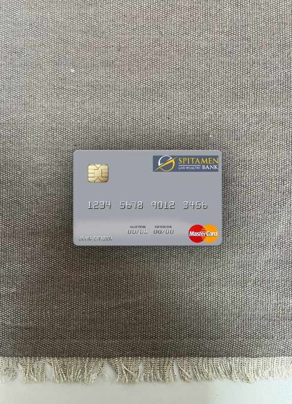 Download Tajikistan Spitamen Bank mastercard photolook front Photoshop template